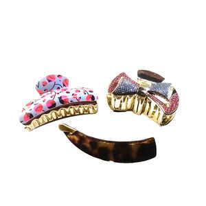 Hair Barrettes Clips Messy Buns Funky Designs Retro